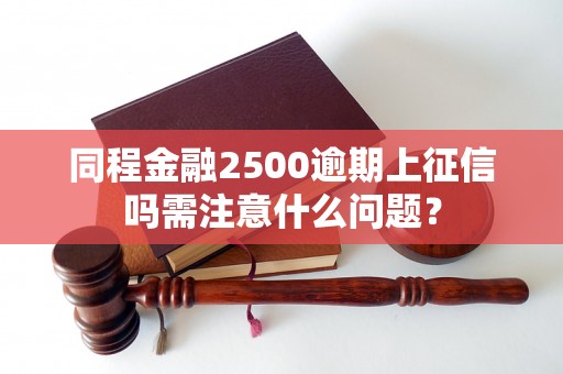 同程金融2500逾期上征信吗需注意什么问题？