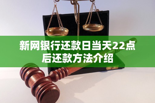 新网银行还款日当天22点后还款方法介绍