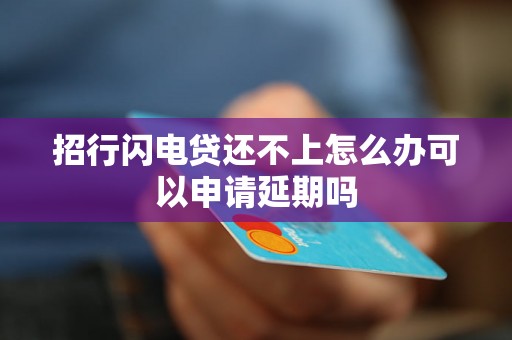 招行闪电贷还不上怎么办可以申请延期吗