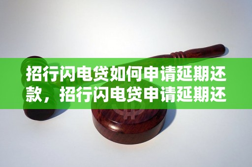 招行闪电贷如何申请延期还款，招行闪电贷申请延期还款流程详解