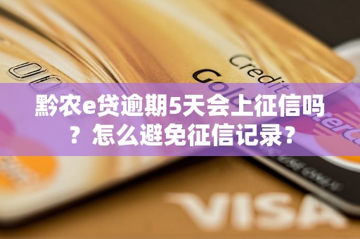 黔农e贷逾期5天会上征信吗？怎么避免征信记录？