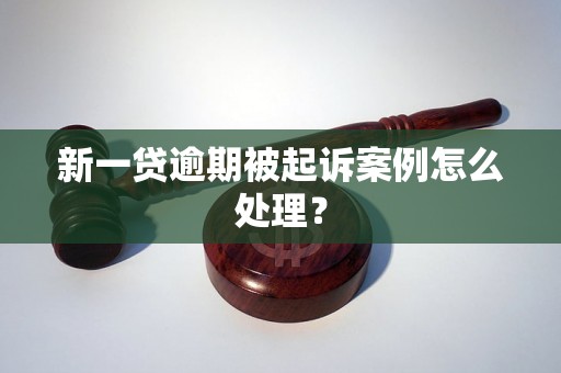 新一贷逾期被起诉案例怎么处理？