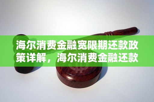 海尔消费金融宽限期还款政策详解，海尔消费金融还款时间延长方案