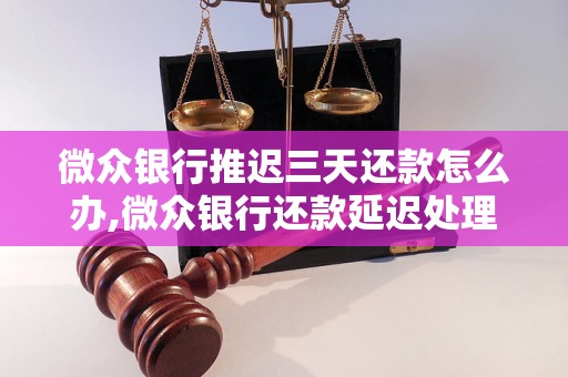 微众银行推迟三天还款怎么办,微众银行还款延迟处理流程