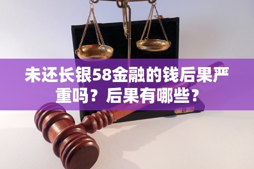 未还长银58金融的钱后果严重吗？后果有哪些？