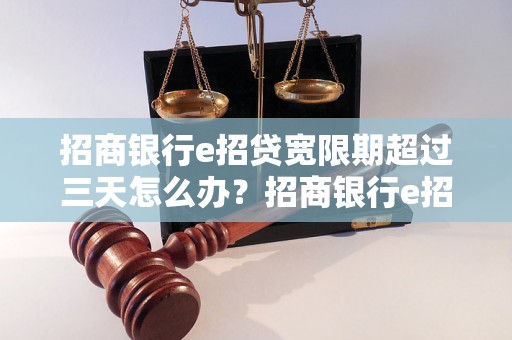 招商银行e招贷宽限期超过三天怎么办？招商银行e招贷宽限期延长申请流程