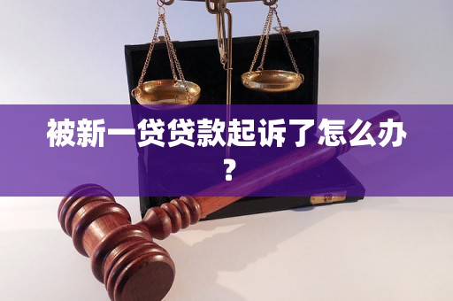 被新一贷贷款起诉了怎么办？