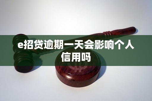 e招贷逾期一天会影响个人信用吗