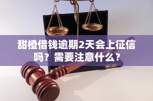 甜橙借钱逾期2天会上征信吗？需要注意什么？