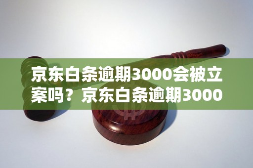 京东白条逾期3000会被立案吗？京东白条逾期3000后果严重吗？