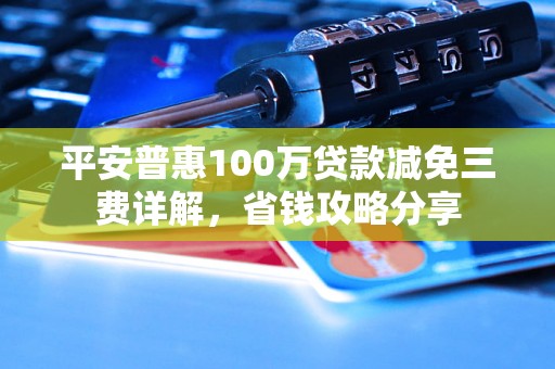 平安普惠100万贷款减免三费详解，省钱攻略分享