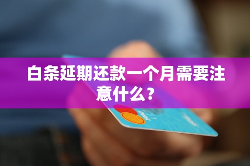 白条延期还款一个月需要注意什么？