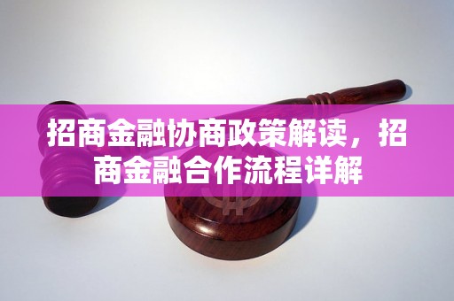 招商金融协商政策解读，招商金融合作流程详解