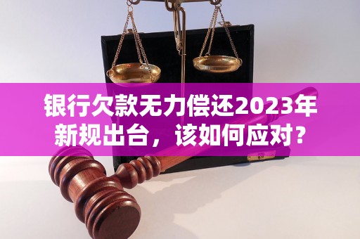 银行欠款无力偿还2023年新规出台，该如何应对？