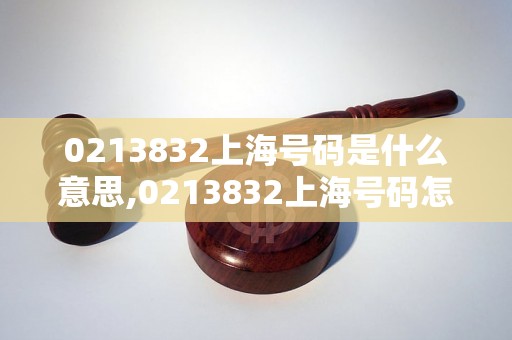 0213832上海号码是什么意思,0213832上海号码怎么查