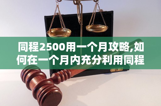 同程2500用一个月攻略,如何在一个月内充分利用同程2500