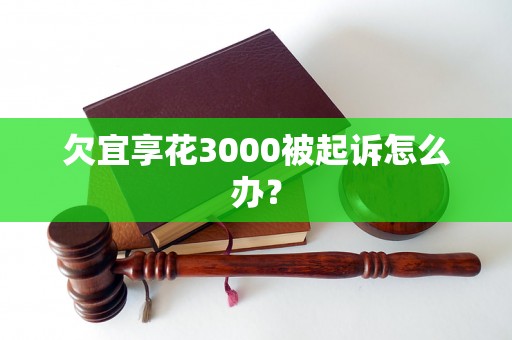 欠宜享花3000被起诉怎么办？