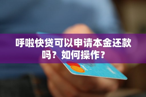 呼啦快贷可以申请本金还款吗？如何操作？