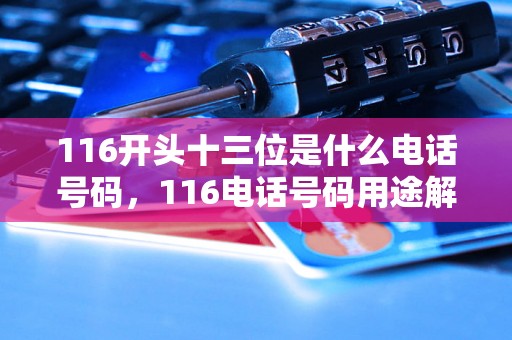 116开头十三位是什么电话号码，116电话号码用途解析