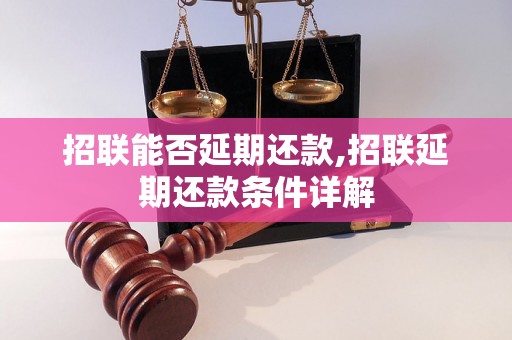 招联能否延期还款,招联延期还款条件详解