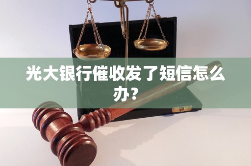 光大银行催收发了短信怎么办？