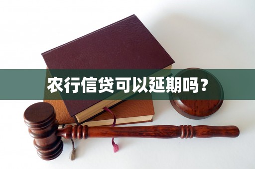 农行信贷可以延期吗？