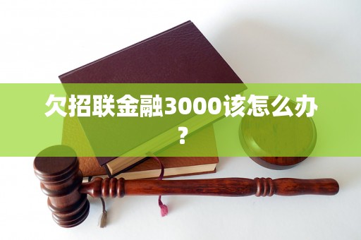 欠招联金融3000该怎么办？