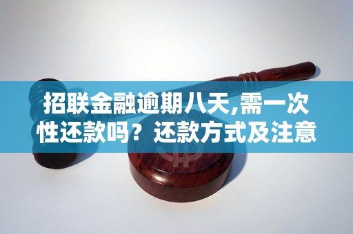 招联金融逾期八天,需一次性还款吗？还款方式及注意事项