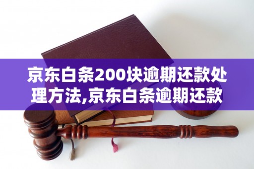 京东白条200块逾期还款处理方法,京东白条逾期还款后果