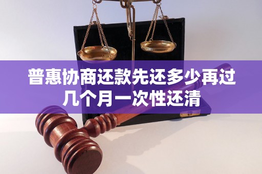 普惠协商还款先还多少再过几个月一次性还清