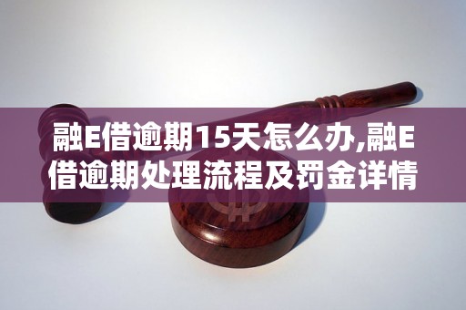 融E借逾期15天怎么办,融E借逾期处理流程及罚金详情