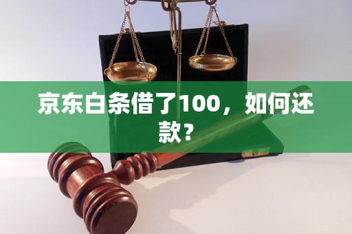 京东白条借了100，如何还款？