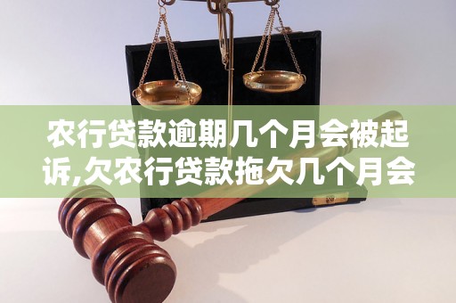 农行贷款逾期几个月会被起诉,欠农行贷款拖欠几个月会被追究责任