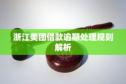 浙江美团借款逾期处理规则解析