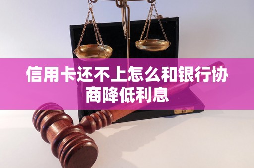 信用卡还不上怎么和银行协商降低利息