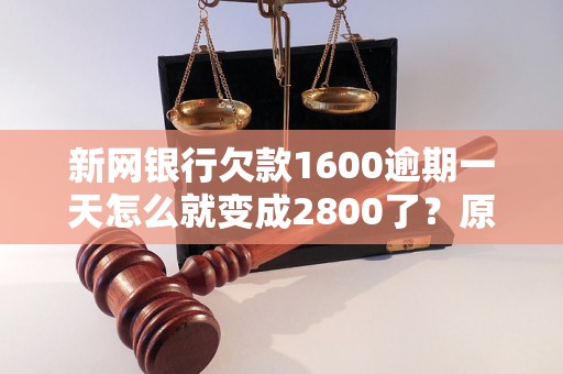 新网银行欠款1600逾期一天怎么就变成2800了？原因分析及解决方法