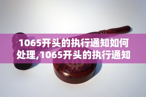 1065开头的执行通知如何处理,1065开头的执行通知详细解读