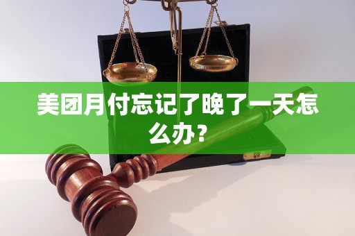 美团月付忘记了晚了一天怎么办？