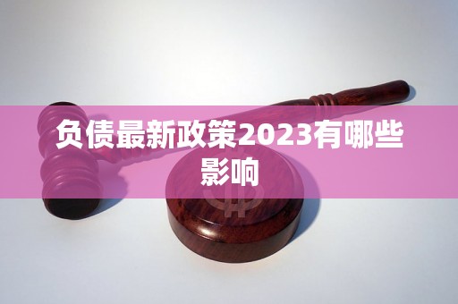 负债最新政策2023有哪些影响