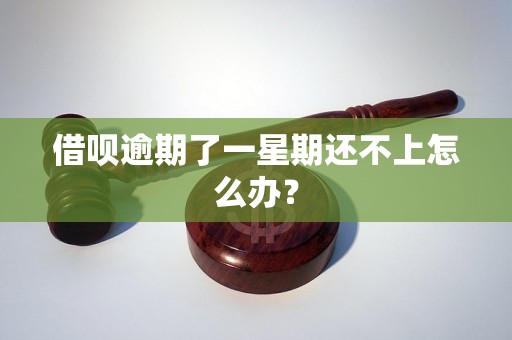 借呗逾期了一星期还不上怎么办？