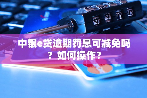 中银e贷逾期罚息可减免吗？如何操作？