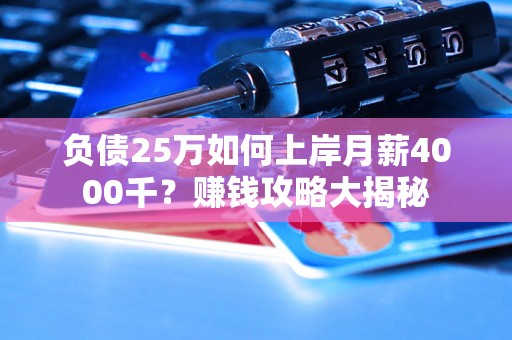 负债25万如何上岸月薪4000千？赚钱攻略大揭秘