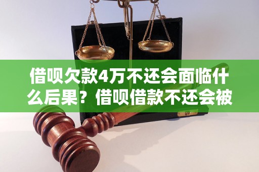 借呗欠款4万不还会面临什么后果？借呗借款不还会被判刑吗？