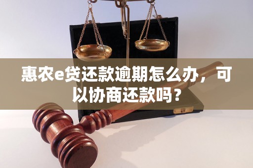 惠农e贷还款逾期怎么办，可以协商还款吗？