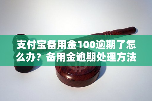 支付宝备用金100逾期了怎么办？备用金逾期处理方法详解