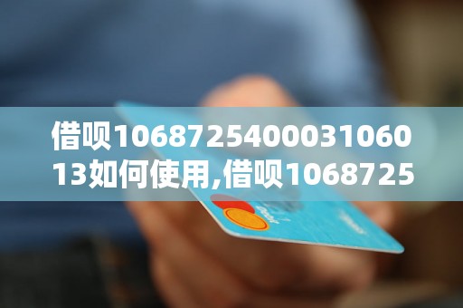 借呗106872540003106013如何使用,借呗106872540003106013申请条件及流程