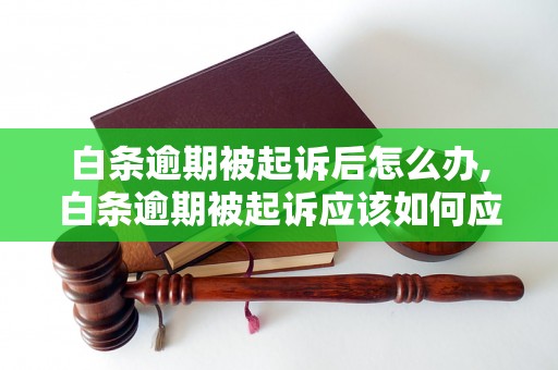 白条逾期被起诉后怎么办,白条逾期被起诉应该如何应对