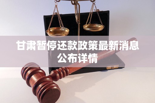 甘肃暂停还款政策最新消息公布详情