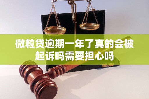 微粒贷逾期一年了真的会被起诉吗需要担心吗