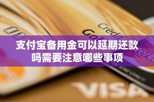 支付宝备用金可以延期还款吗需要注意哪些事项